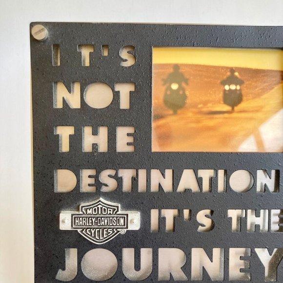 Vintage Harley Davidson Picture Photo Frame Motorcycle Destination Journey Logo - Picture 5 of 12